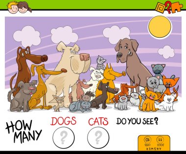 Kediler ve köpekler etkinliği sayma oyun