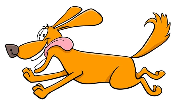 Feliz perro corriendo personaje de dibujos animados — Archivo Imágenes Vectoriales