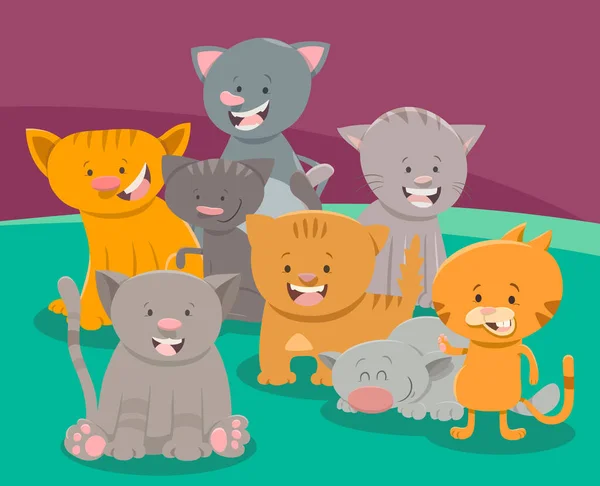 Lindo gato o gatito caracteres grupo — Archivo Imágenes Vectoriales