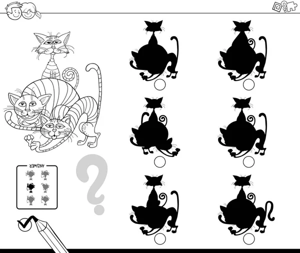 猫阴影教育游戏颜色书 — 图库矢量图片