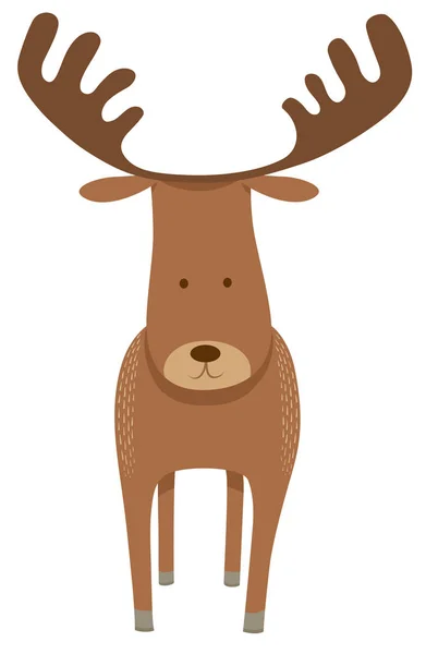 Deer or moose cartoon animal character — Stock Vector