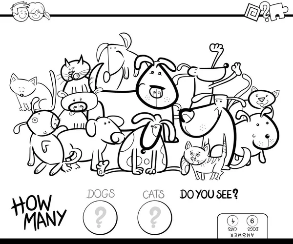 Desenhos animados Gato Jogo de contagem Livro para colorir imagem