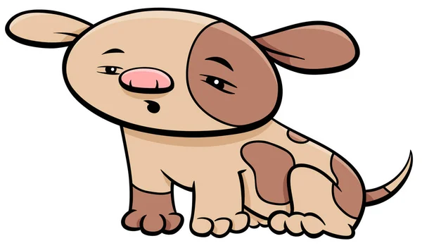 Welpe Hund Charakter Cartoon-Illustration — Stockvektor