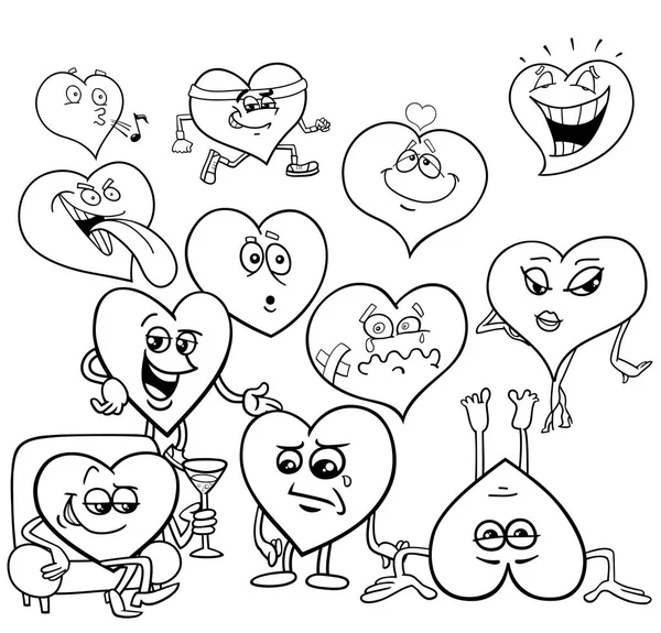 Valentine cartoon illustration love set — Stock Vector