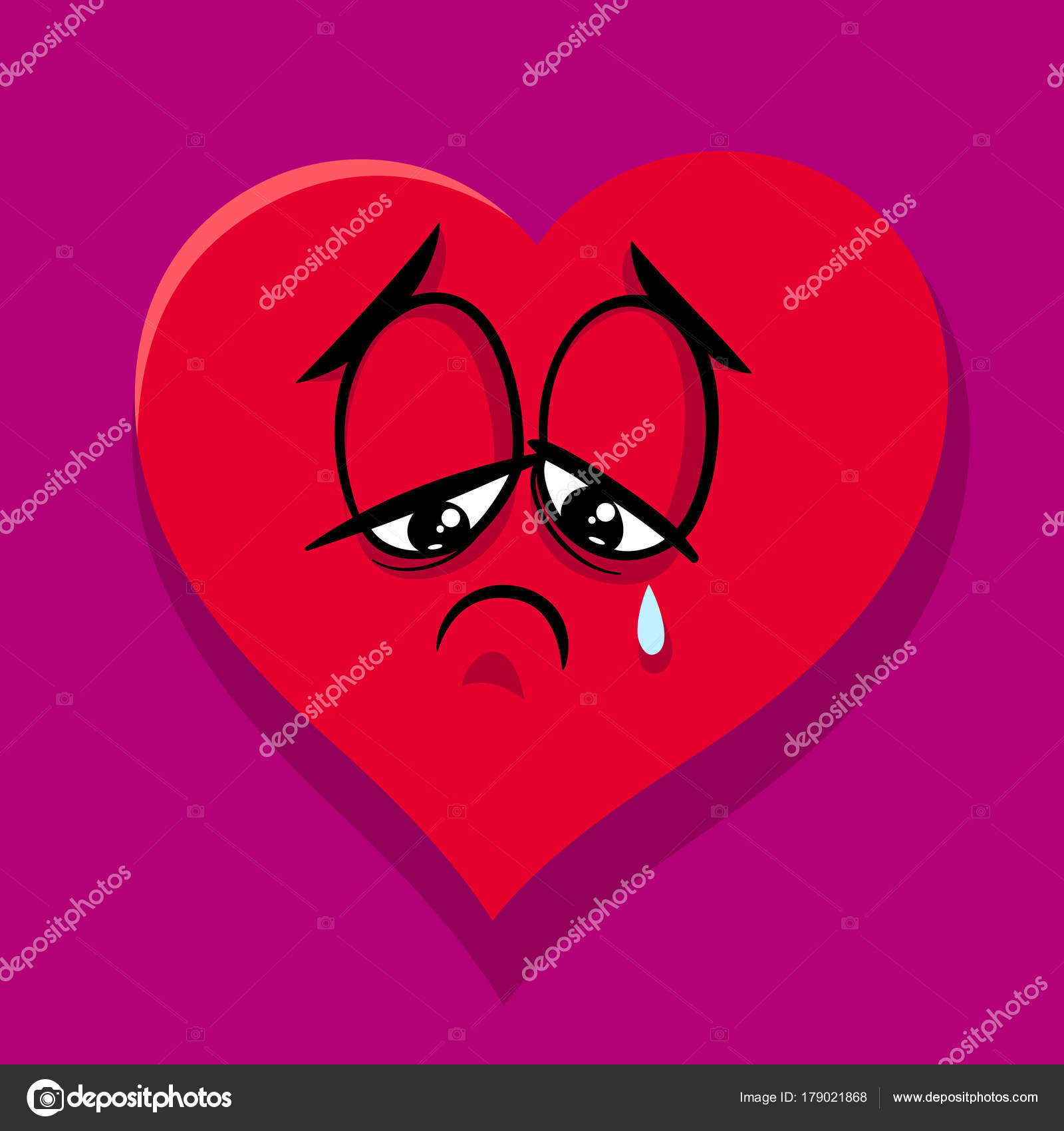 Illustration De Dessin Animé Triste Cœur Brisé Image