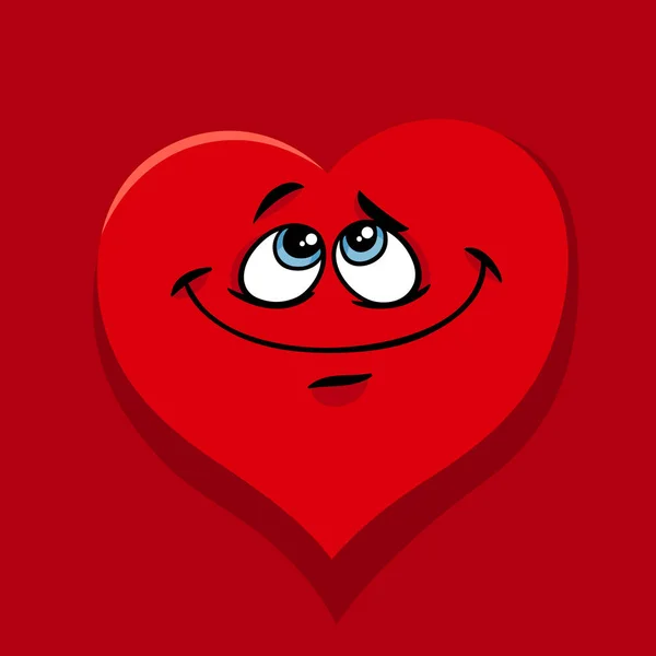 Coração feliz no amor desenho animado ilustração — Vetor de Stock