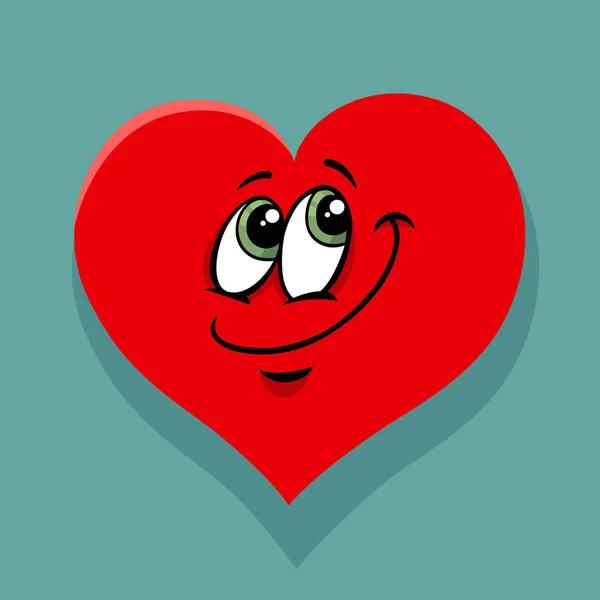 Happy heart valentines cartoon illustration — Stock Vector