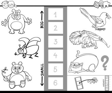 en büyük bulmak ve en küçük hayvan renk kitabı