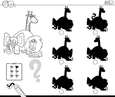 hayvanlar gölgeler Eğitim oyun renkli kitap