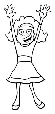 Kız karakter bir parti çizgi film renk kitap