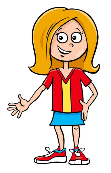Дитяча дівчинка персонаж мультфільм ілюстрація — стоковий вектор