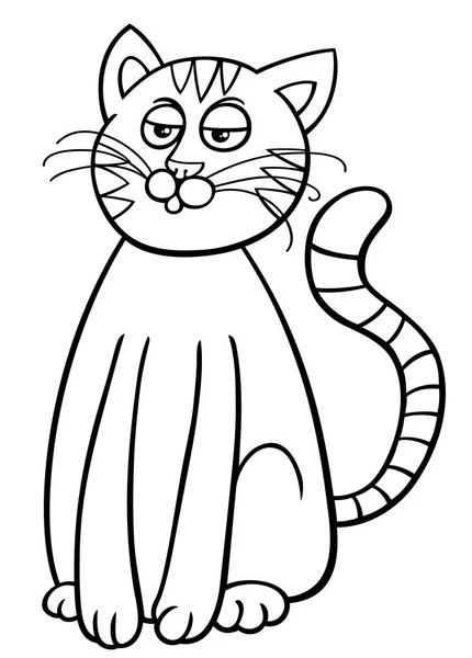 Gato doméstico dibujos animados carácter color libro — Vector de stock