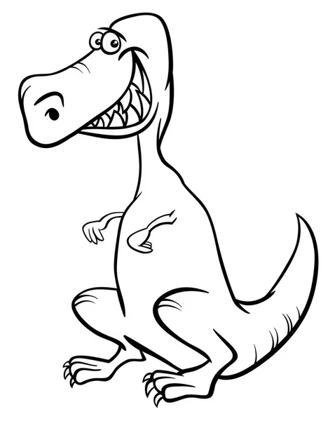 Libro da colorare personaggio dei cartoni animati dinosauro — Vettoriale Stock