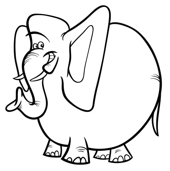 Ελέφαντας καρτούν χαρακτήρα του ζώου χρώμα βιβλίο — Διανυσματικό Αρχείο