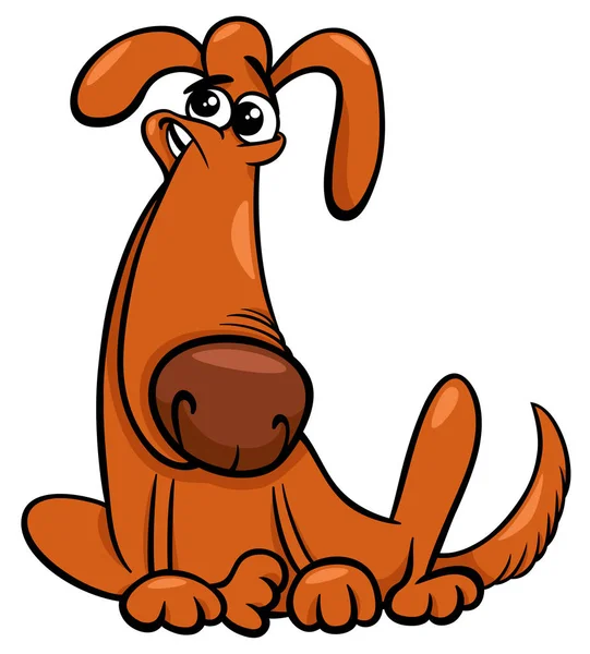 Divertido perro de dibujos animados personaje cómico — Vector de stock