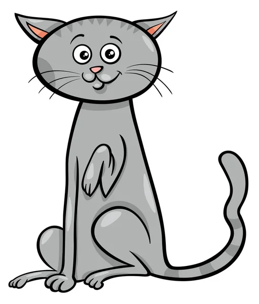 고양이 만화 만화 동물 캐릭터 — 스톡 벡터