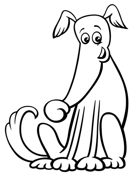 Livre de coloriage personnage de dessin animé mignon chien — Image vectorielle