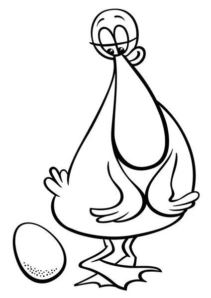Carácter pato con libro de color huevo — Vector de stock