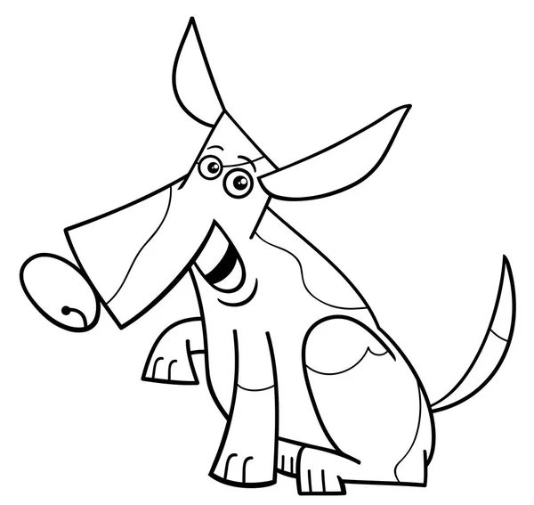 Foltos kutya rajzfilmfigura kifestőkönyv — Stock Vector