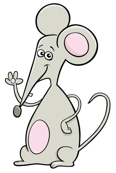 Legrační myš komické kreslené postavičky — Stockový vektor