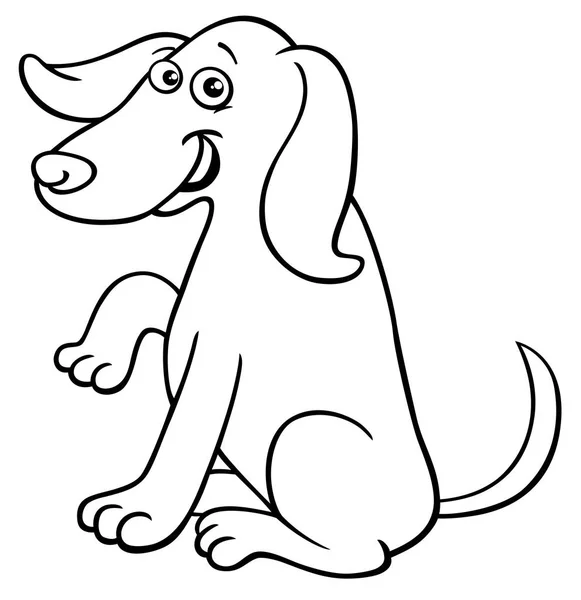 Funny dog cartoon character coloring book — Stock Vector