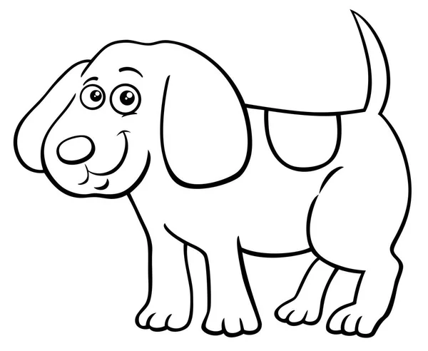 Carino cane o cucciolo personaggio da colorare libro — Vettoriale Stock