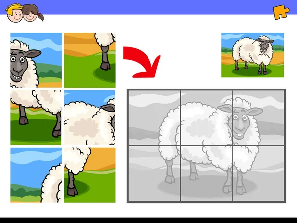 Головоломки с животным характером овцы — стоковый вектор
