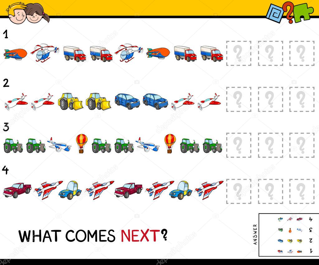 complete the pattern with vehicles game