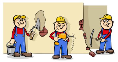 el ile işçi ya da inşaatçılar karakter grubu