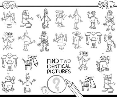 boyama kitabı iki özdeş robotlar bul