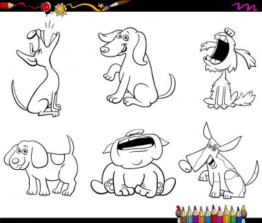 komik köpek çizgi kahramanlar boyama kitabı