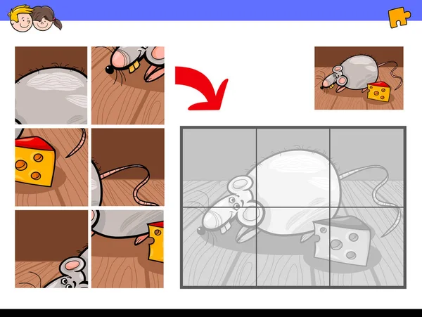 Rompecabezas con el ratón o el carácter de rata — Archivo Imágenes Vectoriales