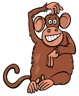 komik maymun hayvan karakter karikatür çizimi