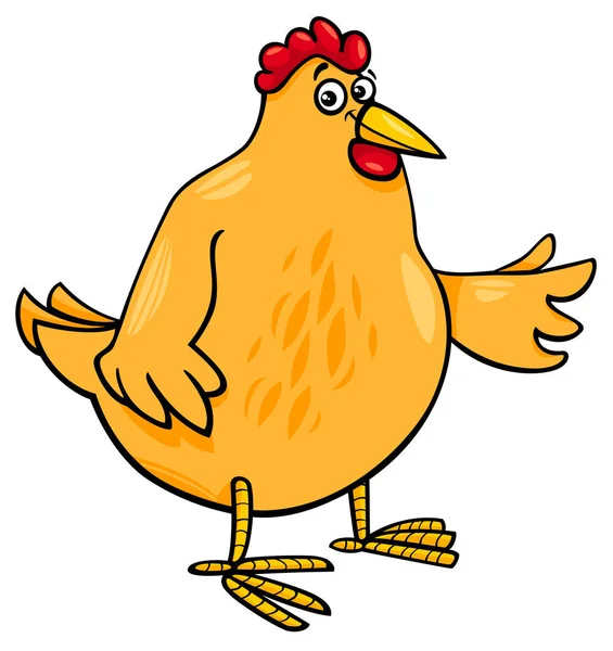 Ilustracja kreskówka kura znak zwierzę — Wektor stockowy