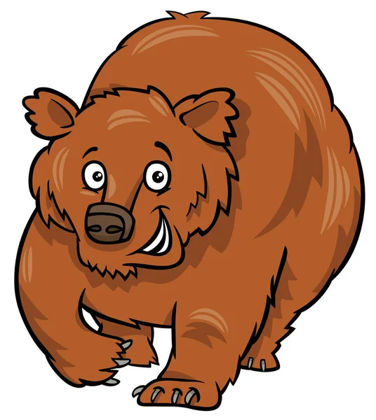 Cartone animato grizzly orso personaggio animale — Vettoriale Stock