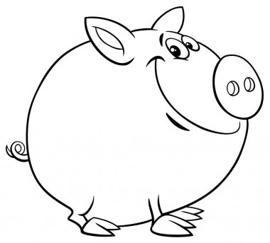 komik domuz çizgi film karakteri renkli kitap