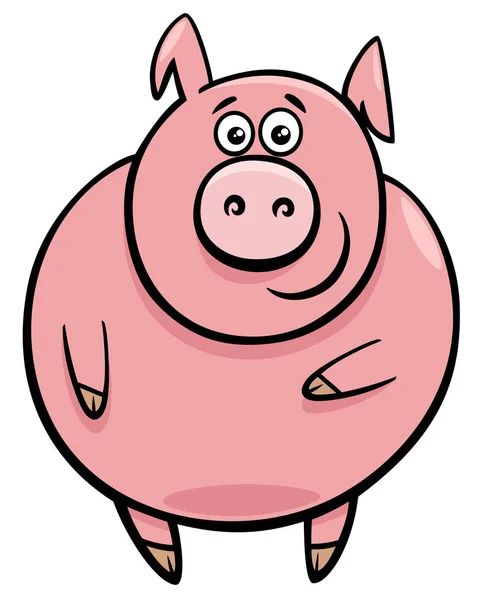 Niedlichen Schwein Charakter Cartoon-Illustration — Stockvektor