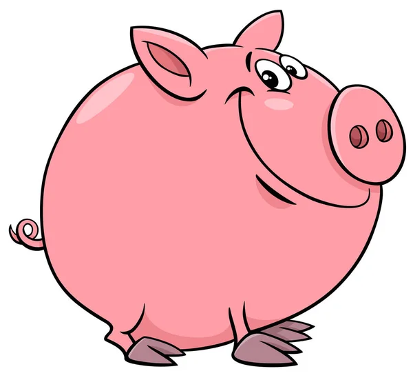 Lustige Schwein Charakter Cartoon-Illustration — Stockvektor