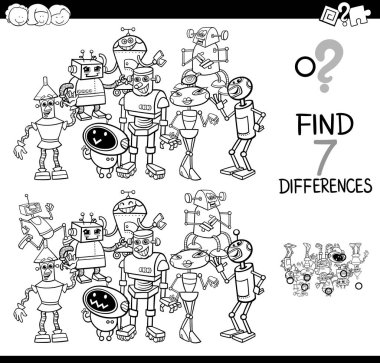 boyama kitabı robot ile farklılıklar oyunu