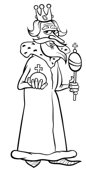Розмальовка персонаж короля мультфільму — стоковий вектор