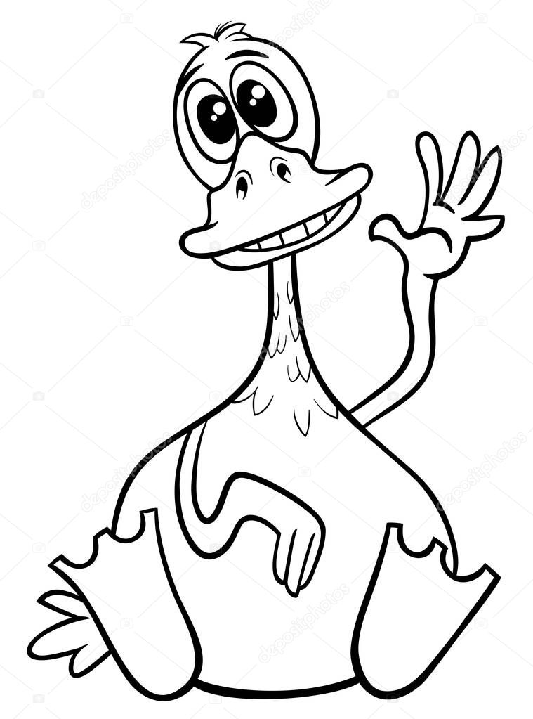 duck animal character cartoon color book