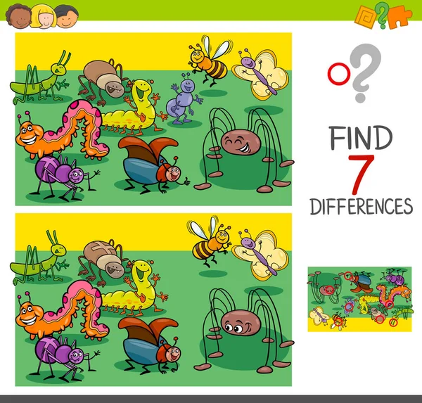 查找与 bug 动物角色组的差异 — 图库矢量图片