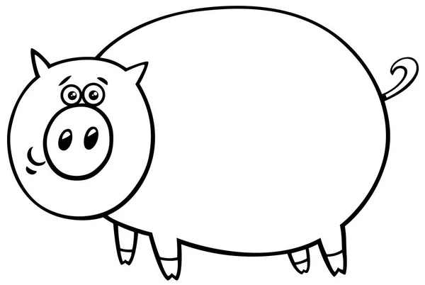 Drôle bande dessinée cochon bande dessinée personnage couleur — Image vectorielle