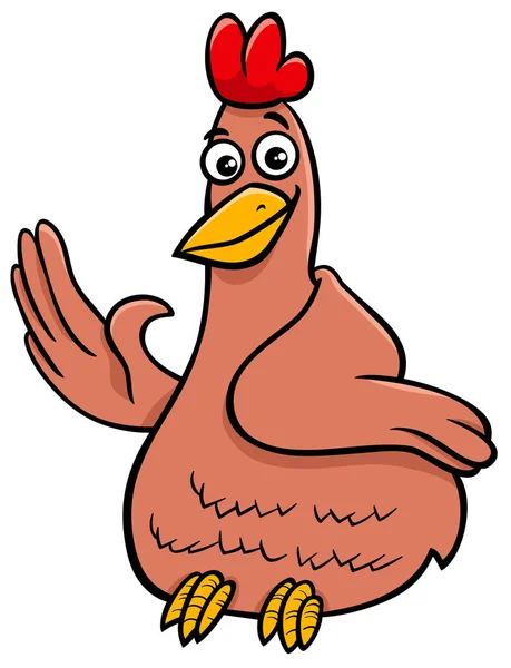 Hen or chicken character cartoon illustration — Stock Vector
