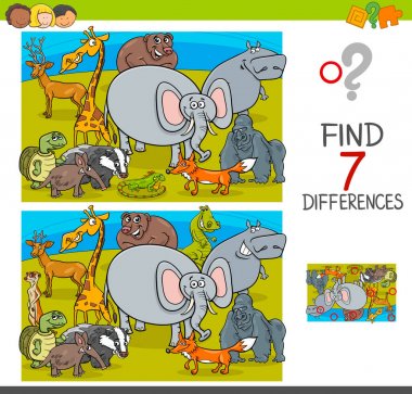 vahşi hayvan karakterleri ile farklılıklar oyun bulmak