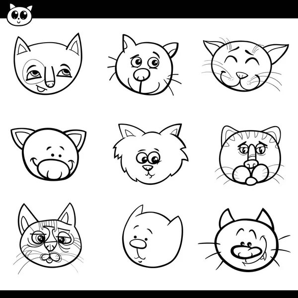 Cartoon cats and kittens icons collection — Stock Vector