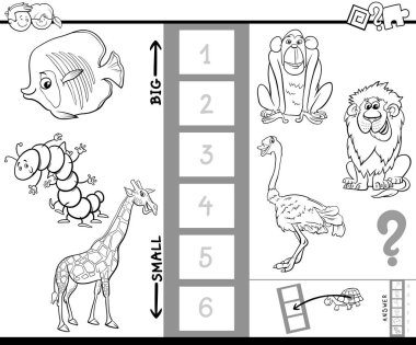 en büyük ve en küçük hayvan boyama kitabı bulmak