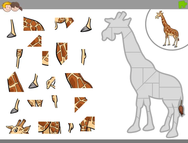 Головоломка игра с жирафом животного — стоковый вектор