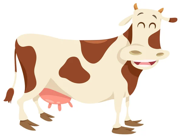 Happy spotted cow farm animal character — Stock Vector