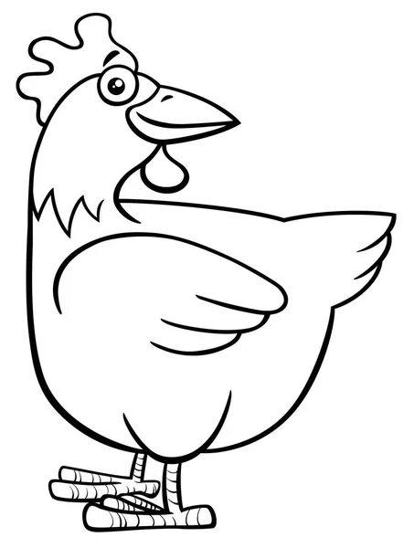 Hen or chicken farm character coloring book — Stock Vector